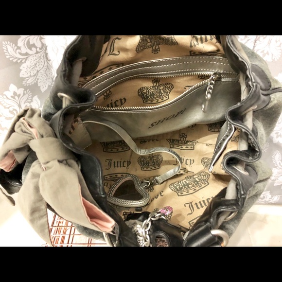 JUICY COUTURE GRAY AND PINK PURSE - Picture 4 of 6